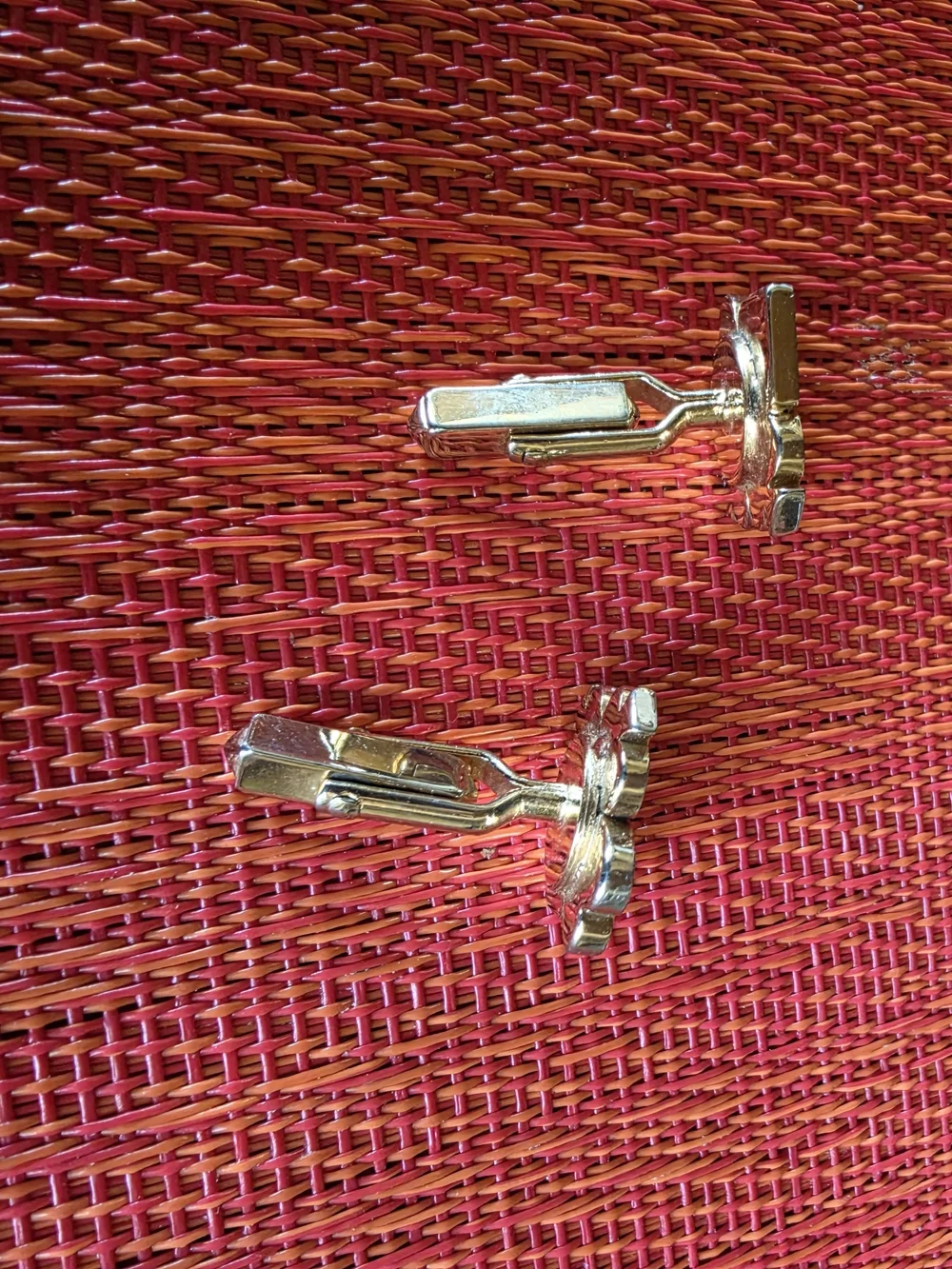 SWANK Vintage Mirrored Gold Tone Club Spade Diamond Heart Card Suits Cufflinks